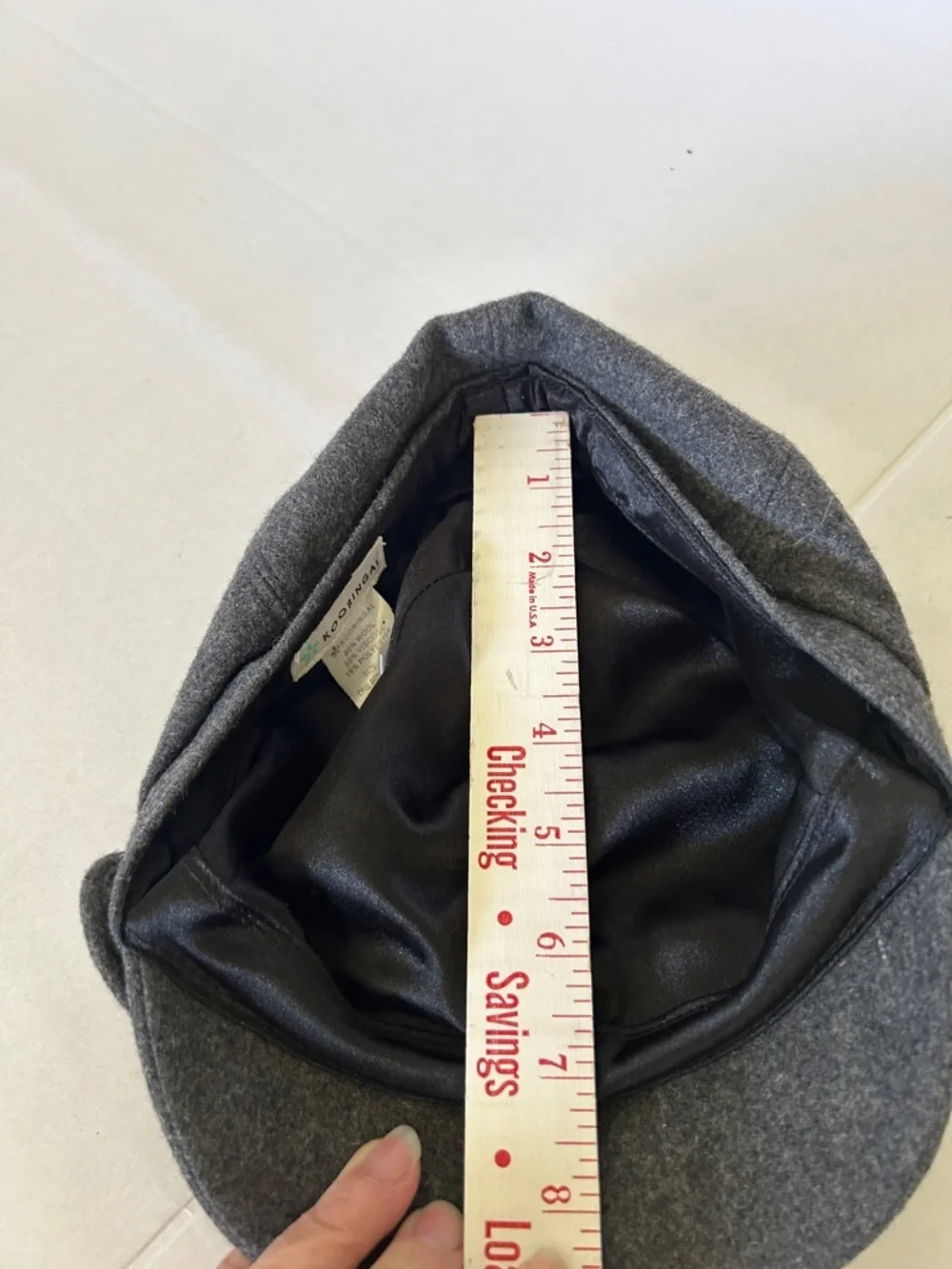 KOORINGGAL GRAY WOOL BLEND WOMENS fIDDLER NEWSBOY/BAKER  BOY CAP STRAP DETAIL